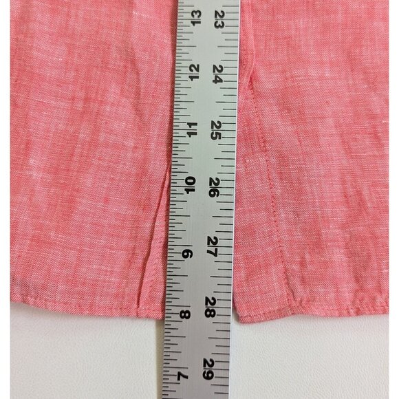 J. Crew Perfect Women's Linen Button Down Shirt Size 4 Coral - Picture 8 of 12